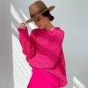 Trendy & Unique Oversized Ribbed Candy Color Crewneck Pullover Sweater - Rose 1 Trendy & Unique Oversized Ribbed Candy Color Crewneck Pullover Sweater - Rose