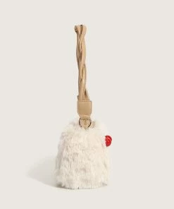 Trendy & Unique What's New Adorable Twist Shoulder Strap Zip Top Fluffy Shoulder Bag - White 8 Trendy & Unique What's New Adorable Twist Shoulder Strap Zip Top Fluffy Shoulder Bag - White