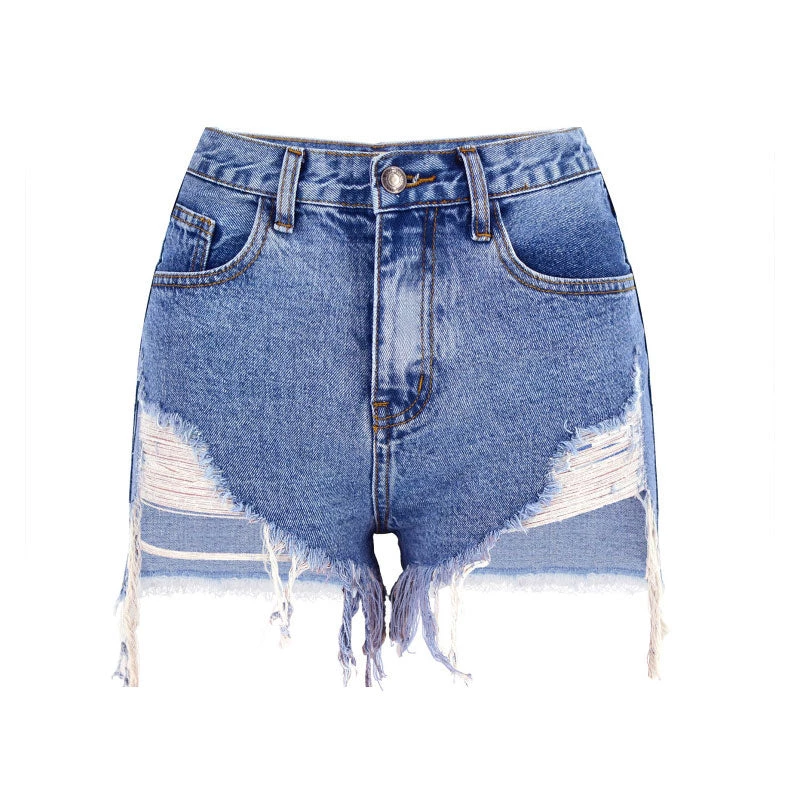 Trendy & Unique Asymmetric High Waist Cut Out Distressed Denim Shorts - Blue What's New 6 Trendy & Unique Asymmetric High Waist Cut Out Distressed Denim Shorts - Blue What's New