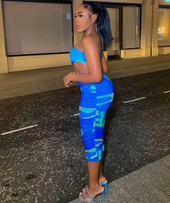 Trendy & Unique Asymmetrical One Shoulder Ruched Cutout Club Midi Dress - Multicolor