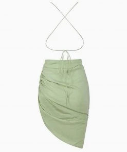 Trendy & Unique Boutique What's New Asymmetrical Ruched Side Designer Backless Party Dress For Women