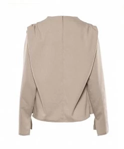 Trendy & Unique Athflow Solid Color Draped High Neck Long Sleeve Top - Khaki 9 Trendy & Unique Athflow Solid Color Draped High Neck Long Sleeve Top - Khaki