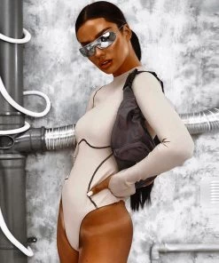 Trendy & Unique Athletic Crew Neck Contrast Seamed Long Sleeve Bodysuit - Apricot What's New