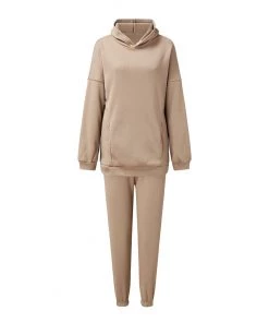 Trendy & Unique Athletic Drop Shoulder Long Sleeve Hoodie Matching Set - Beige 8 Trendy & Unique Athletic Drop Shoulder Long Sleeve Hoodie Matching Set - Beige