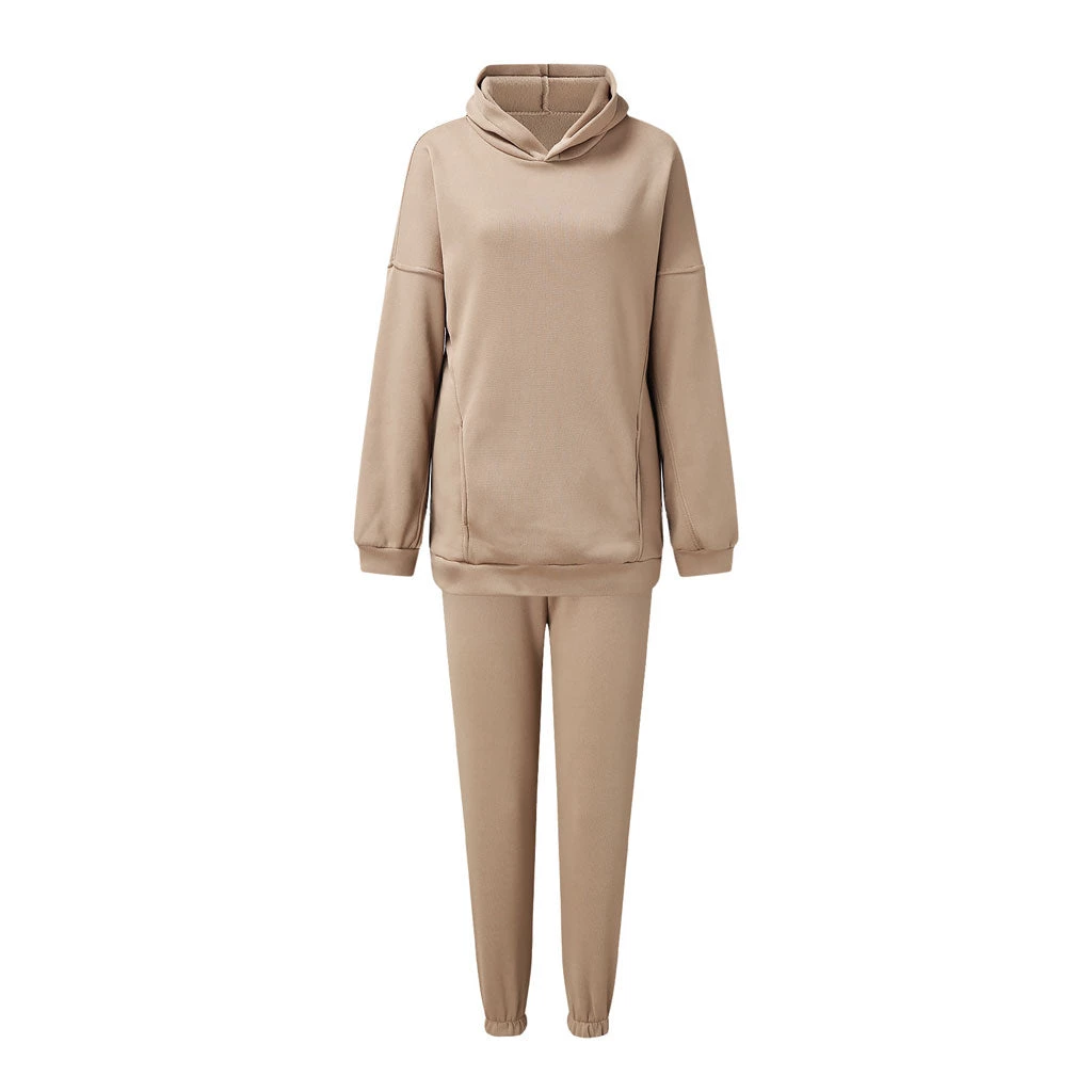 Trendy & Unique Athletic Drop Shoulder Long Sleeve Hoodie Matching Set - Beige 5 Trendy & Unique Athletic Drop Shoulder Long Sleeve Hoodie Matching Set - Beige