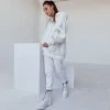 Trendy & Unique Clothing Athletic Drop Shoulder Long Sleeve Hoodie Matching Set - White 2 Trendy & Unique Clothing Athletic Drop Shoulder Long Sleeve Hoodie Matching Set - White