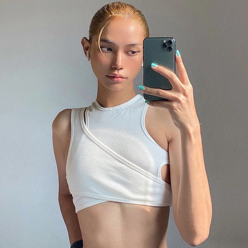 Trendy & Unique Athletic Style Round Neck Rib Knit Layered Crop Tank Top - White What's New 3 Trendy & Unique Athletic Style Round Neck Rib Knit Layered Crop Tank Top - White What's New