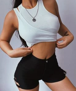 Trendy & Unique Athletic Style Round Neck Rib Knit Layered Crop Tank Top - White What's New 8 Trendy & Unique Athletic Style Round Neck Rib Knit Layered Crop Tank Top - White What's New