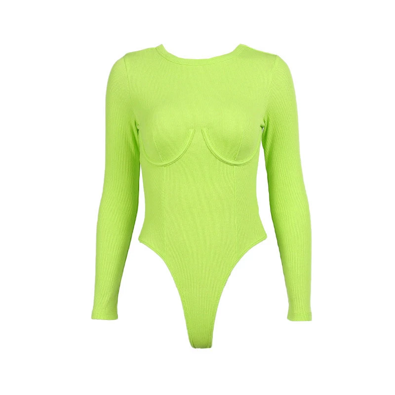 Trendy & Unique Athletic Underwire Long Sleeve Rib Knit Thong Bodysuit - Klein Blue 5 Trendy & Unique Athletic Underwire Long Sleeve Rib Knit Thong Bodysuit - Klein Blue