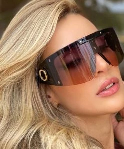 Trendy & Unique What's New Back To The Future Bold Oversized Aviator Sunglasses - Brown