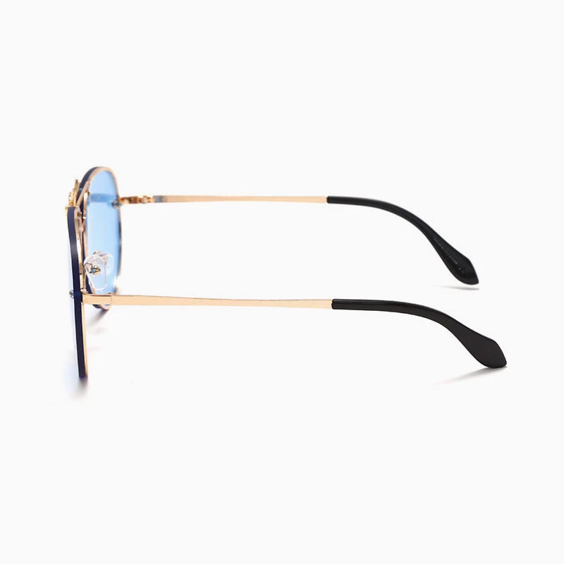 Trendy & Unique What's New Iconic Look Bee Embellishment Gradient Aviator Sunglasses - Blue 5 Trendy & Unique What's New Iconic Look Bee Embellishment Gradient Aviator Sunglasses - Blue