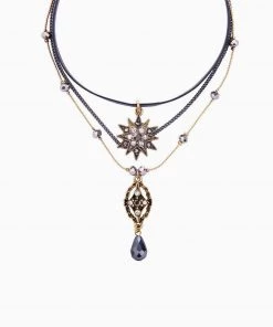 Trendy & Unique Charm The Party Rhinestone Pendant Layered Necklace - Black 9 Trendy & Unique Charm The Party Rhinestone Pendant Layered Necklace - Black