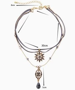 Trendy & Unique Charm The Party Rhinestone Pendant Layered Necklace - Black 11 Trendy & Unique Charm The Party Rhinestone Pendant Layered Necklace - Black