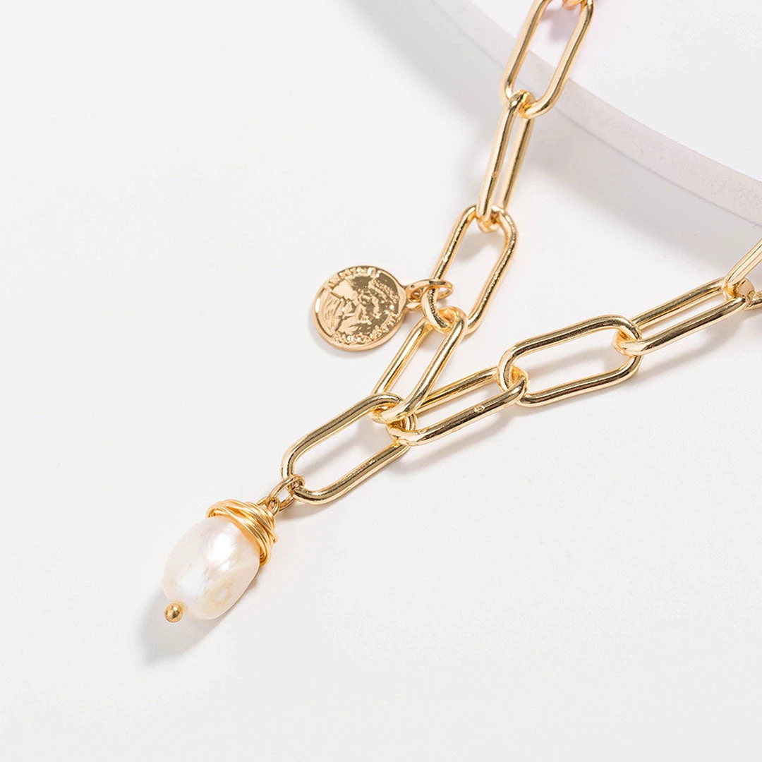 Trendy & Unique Party Ready Coin Pendant Chain-Link Layered Necklace - Gold 5 Trendy & Unique Party Ready Coin Pendant Chain-Link Layered Necklace - Gold