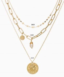 Trendy & Unique Party Ready Coin Pendant Chain-Link Layered Necklace - Gold 9 Trendy & Unique Party Ready Coin Pendant Chain-Link Layered Necklace - Gold