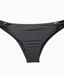 Trendy & Unique Brazilian Solid Color Crisscross Strappy Side Scrunch Bikini Bottom - Black What's New
