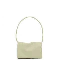 Trendy & Unique Bright Pure Color Fold Over Leather Baguette Bag - Light Green What's New