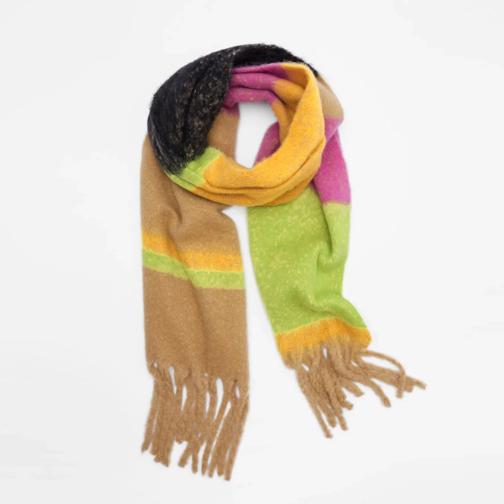 Trendy & Unique Bright Rainbow Stripe Printed Brushed Narrow Fringe Scarf - Multicolor What's New 4 Trendy & Unique Bright Rainbow Stripe Printed Brushed Narrow Fringe Scarf - Multicolor What's New