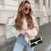 Trendy & Unique Casual Style Color Panel Long Sleeve Button Down Shirt - Multicolor