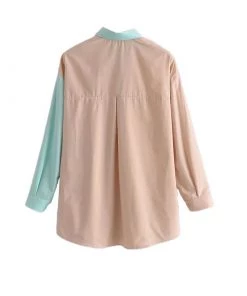 Trendy & Unique Casual Style Color Panel Long Sleeve Button Down Shirt - Multicolor