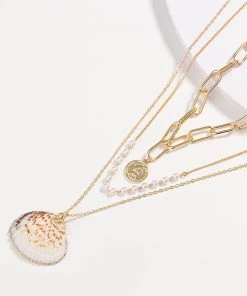 Trendy & Unique What's New Boho Style Charm Pendant Chain-Link Layered Necklace - Gold