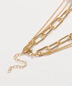 Trendy & Unique What's New Boho Style Charm Pendant Chain-Link Layered Necklace - Gold
