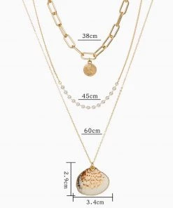 Trendy & Unique What's New Boho Style Charm Pendant Chain-Link Layered Necklace - Gold