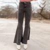 Trendy & Unique Chic High Waist Frayed Flare Hem Skinny Bell Jeans - Gray What's New