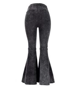 Trendy & Unique Chic High Waist Frayed Flare Hem Skinny Bell Jeans - Gray What's New