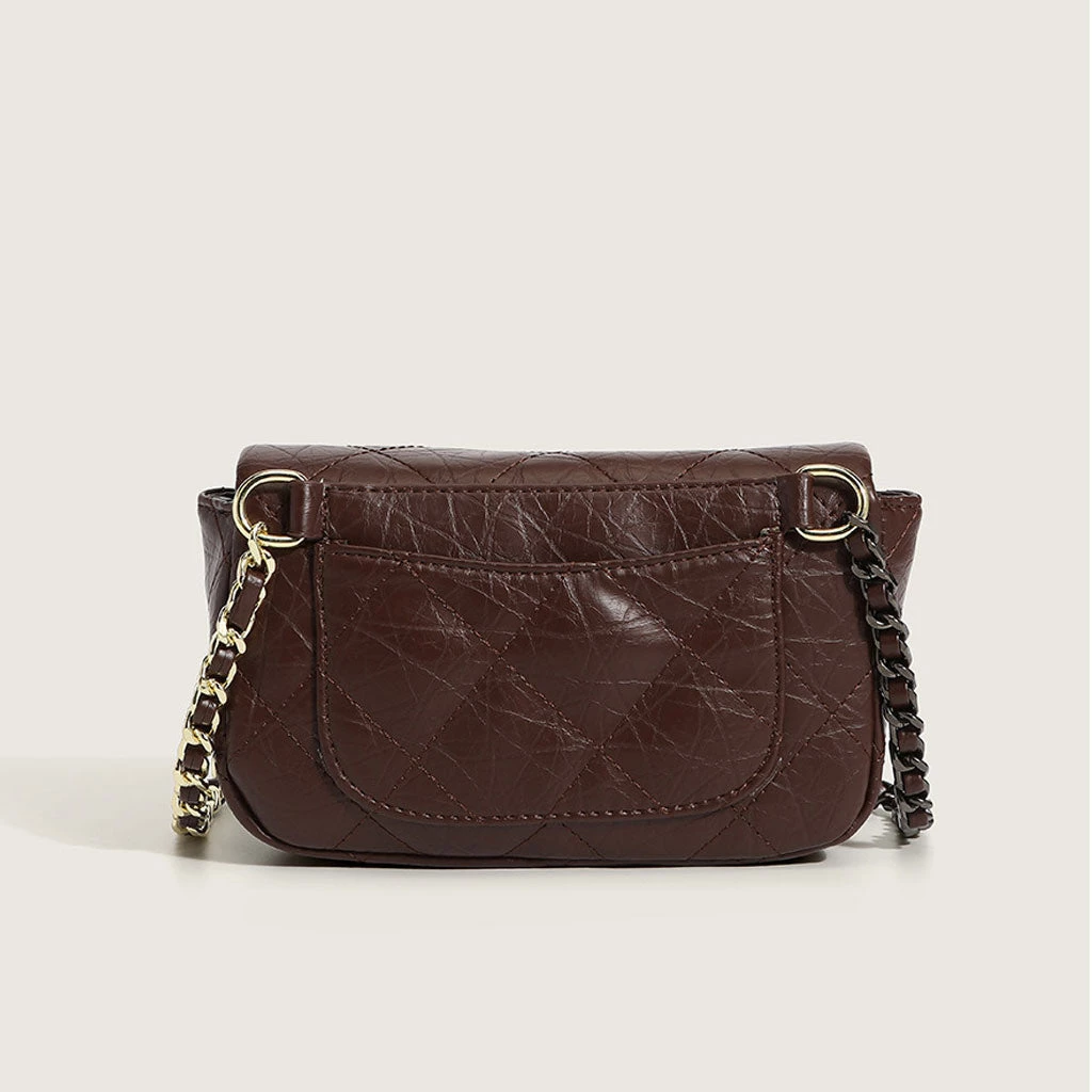Trendy & Unique Chic Rhombus Buckled Flap Front Chain Shoulder Bag - Burgundy What's New 4 Trendy & Unique Chic Rhombus Buckled Flap Front Chain Shoulder Bag - Burgundy What's New