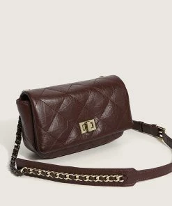 Trendy & Unique Chic Rhombus Buckled Flap Front Chain Shoulder Bag - Burgundy What's New 7 Trendy & Unique Chic Rhombus Buckled Flap Front Chain Shoulder Bag - Burgundy What's New