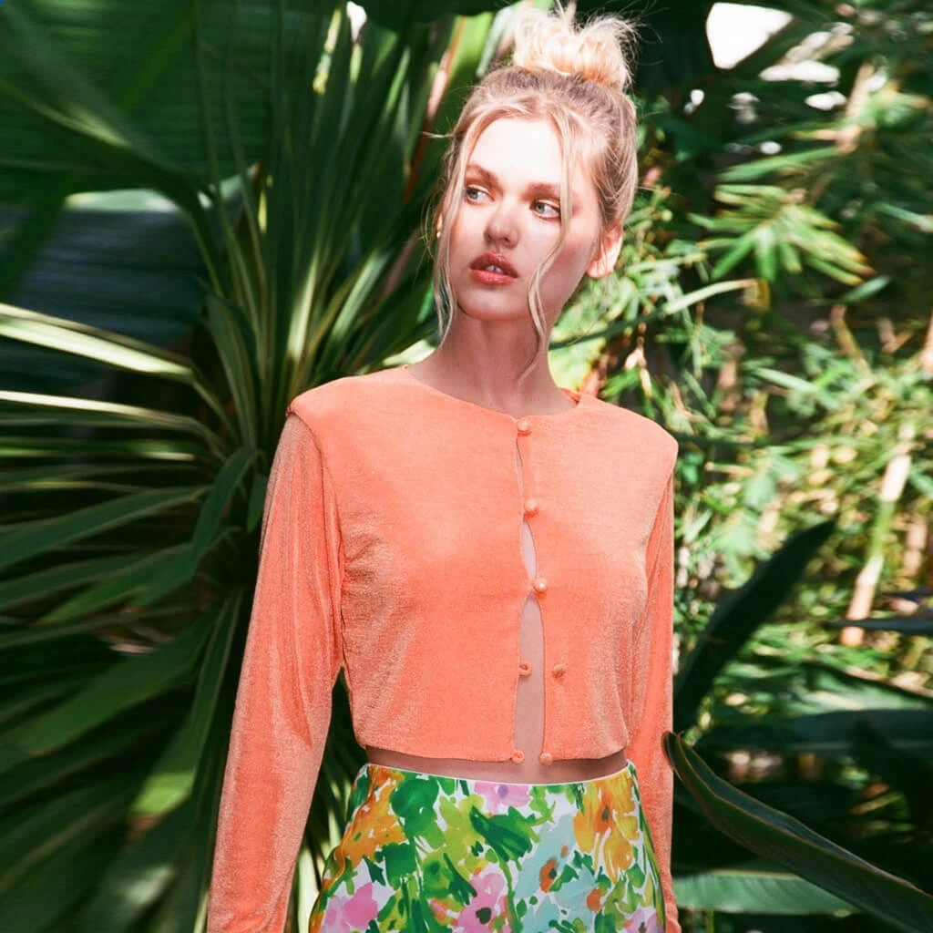 Trendy & Unique What's New Chic Round Neck Button Up Long Sleeve Crop Top - Burnt Orange 4 Trendy & Unique What's New Chic Round Neck Button Up Long Sleeve Crop Top - Burnt Orange