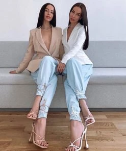 Trendy & Unique What's New Chic Solid Color Square Toe Unique High Heel Sandals - White