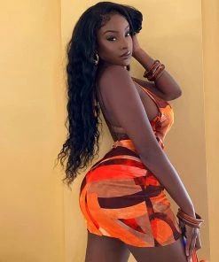 Trendy & Unique Chic Tie Dye Halter Neck Cowl Neck Backless Mini Dress - Orange What's New 7 Trendy & Unique Chic Tie Dye Halter Neck Cowl Neck Backless Mini Dress - Orange What's New