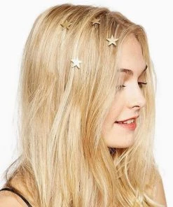 Trendy & Unique Iconic Look Gold Tone Charm Trim Twist Screw Hair Clip - Star What's New