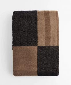 Trendy & Unique Classic Contrast Striped Frayed Oversized Blanket Scarf - Coffee What's New