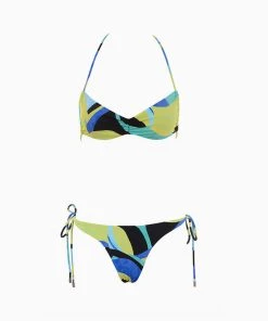 Trendy & Unique Flirty Color Block Tie String Halter Neck Bralette Bikini Set - Teal What's New 9 Trendy & Unique Flirty Color Block Tie String Halter Neck Bralette Bikini Set - Teal What's New