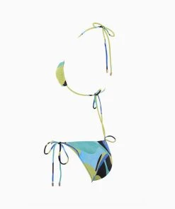 Trendy & Unique Flirty Color Block Tie String Halter Neck Bralette Bikini Set - Teal What's New 10 Trendy & Unique Flirty Color Block Tie String Halter Neck Bralette Bikini Set - Teal What's New