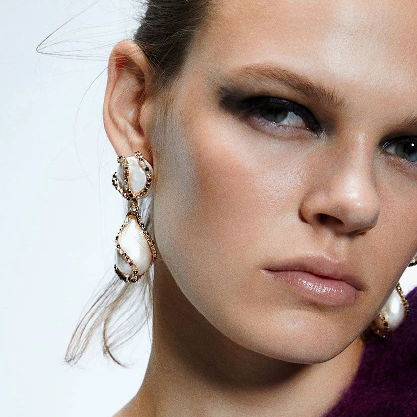 Trendy & Unique What's New Colorful Rhinestone Pearlized Pendant Earrings - Multicolor 6 Trendy & Unique What's New Colorful Rhinestone Pearlized Pendant Earrings - Multicolor