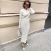 Trendy & Unique What's New Cozy Rib Knit Long Sleeve High Waist Skirt Matching Set - White