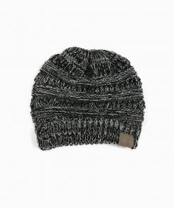 Trendy & Unique Warm Me Up Ponytail Winter Beanie Chunky Rib Knit Hat What's New