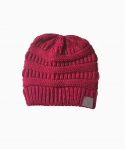 Trendy & Unique Warm Me Up Ponytail Winter Beanie Chunky Rib Knit Hat What's New