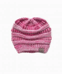 Trendy & Unique Warm Me Up Ponytail Winter Beanie Chunky Rib Knit Hat What's New