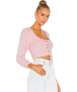 Trendy & Unique Cute Fuzzy Scoop Neck Sleeved Knitted Crop Cardigan - Pink 8 Trendy & Unique Cute Fuzzy Scoop Neck Sleeved Knitted Crop Cardigan - Pink