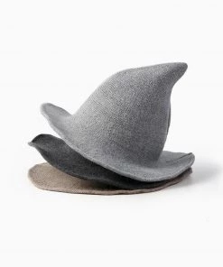 Trendy & Unique What's New Magical Film Solid Color Knitted Pointy Witch Hat