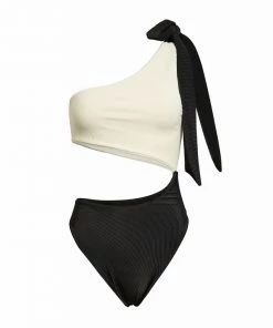 Trendy & Unique What's New Cute One Shoulder High Leg Cut Out One Piece Swimsuit - Black