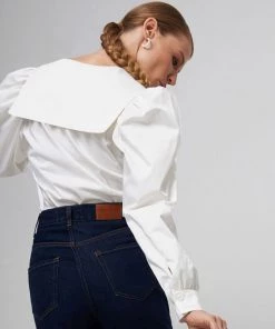 Trendy & Unique Cute Style Peter Pan Collar V Neck Puff Sleeve Blouse - White What's New 7 Trendy & Unique Cute Style Peter Pan Collar V Neck Puff Sleeve Blouse - White What's New