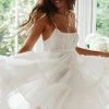 Trendy & Unique What's New Cute Style Scoop Neck Summer Ruffle Babydoll Mini Sundress - White