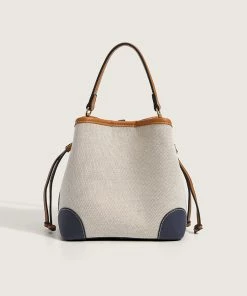 Trendy & Unique Cute Textured Buckled Drawstring Suspender Strap Bucket Bag - Multicolor What's New