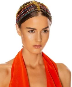 Trendy & Unique What's New Dangling Rhinestone Embellished Long Fringe Headband - Multicolor